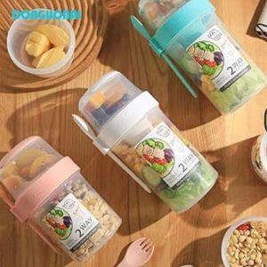 ENSALADERA PORTÁTIL + CUBIERTO 800ML