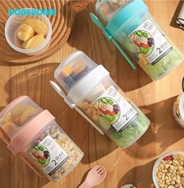 ENSALADERA PORTÁTIL + CUBIERTO 800ML