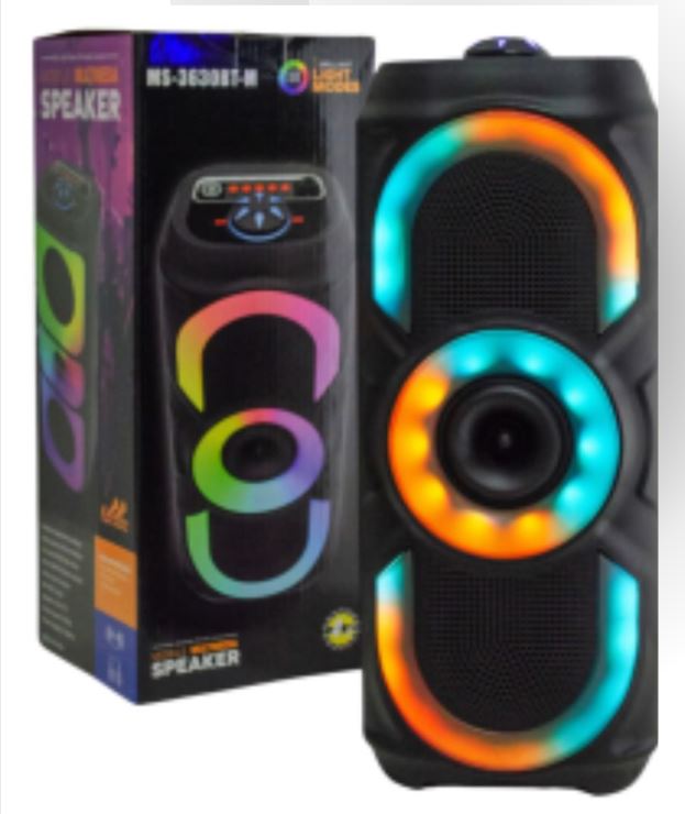PARLANTE PORTATIL MS-3630BT CON LUCES RGB 10WX2