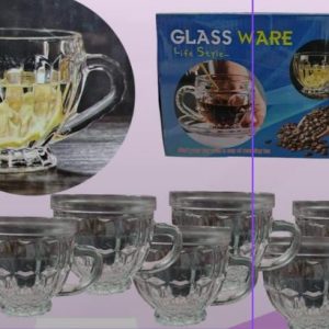 SET DE TAZAS VIDRIO LABRADA PACK X 6